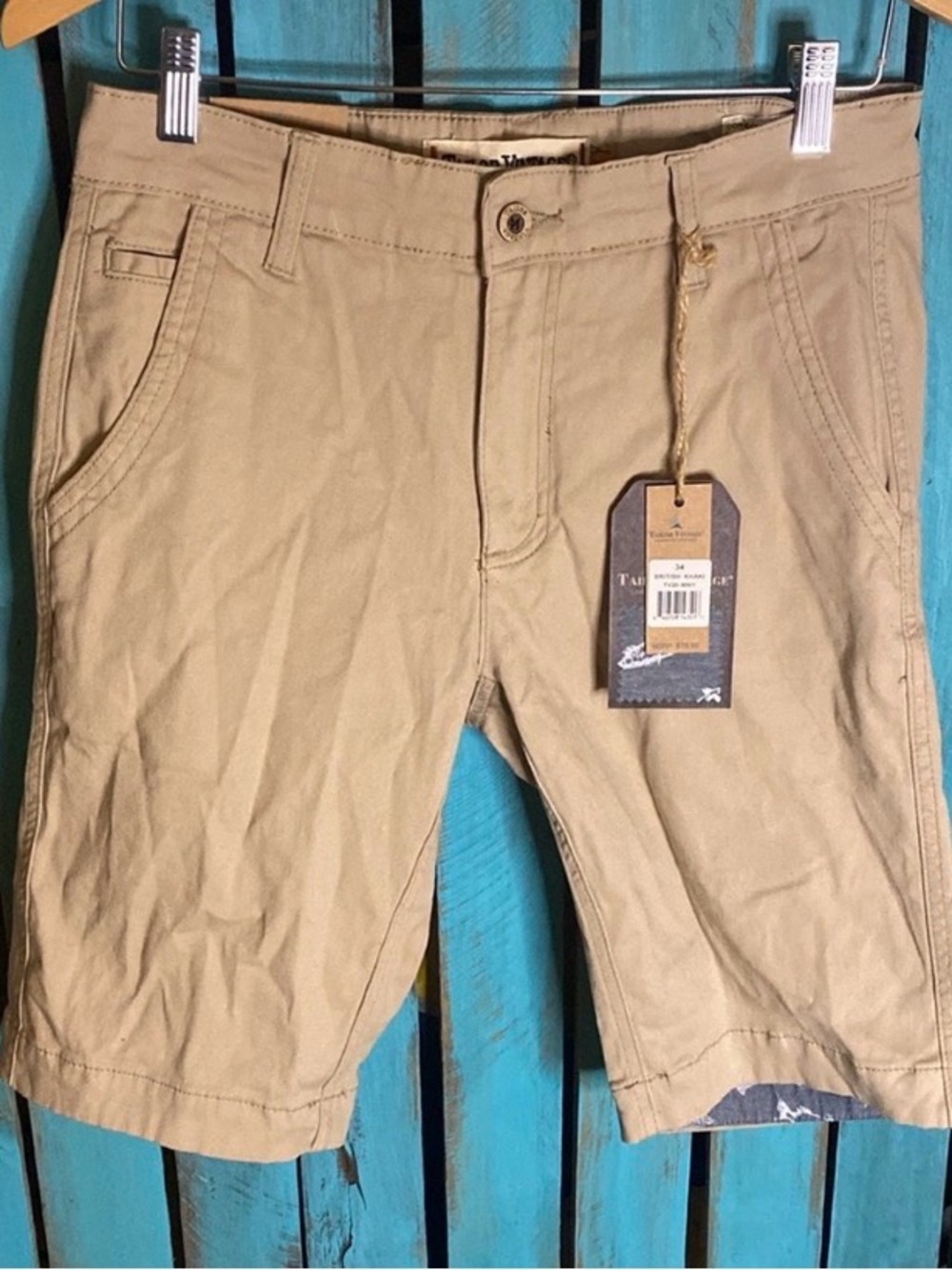 NWT Tailor Vintage New Canaan stretch 10.5“ Inseam shorts slim fit 34 khaki